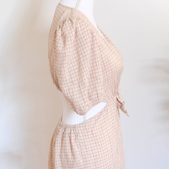 🌸 Cute Coord style Zara Summer Dress - Check with Puff Sleeves and Low Back 🌸 - Picture 3 of 9